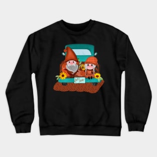 Fall truck with gnomes Crewneck Sweatshirt